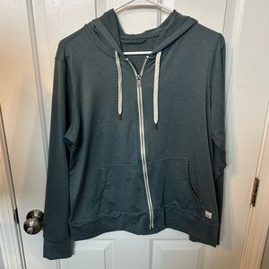 Vuori Halo Performance Teal Zip-Up Hoodie Large